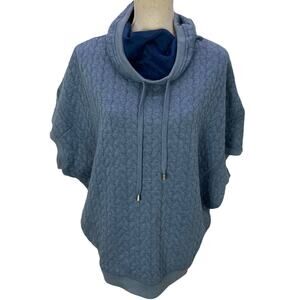 FDJ Textured Pullover‎ Sweatshirt Size XS Funnel Neck Heather Blue Relaxed Tunic